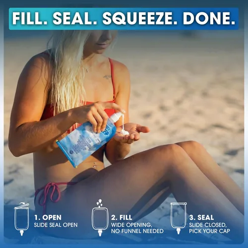 Vista 6 de [Usado] ¡New Invention! Botellas de viaje recargables para condimentos – Recipiente para aderezo de ensalada a prueba de fugas para llevar