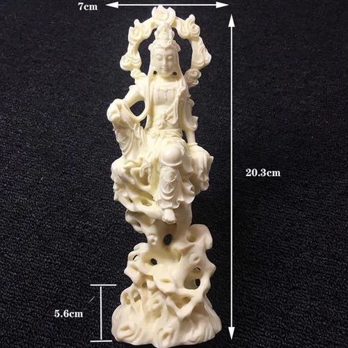 Vista 2 de Estatua de Quan yin de 7.99 pulgadas, estatua de Buda femenina Kuan yin, estatua de la divinidad de Buda guanyin para decoración de oficina en casa