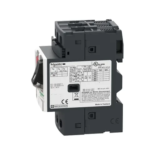 Vista 4 de Schneider Electric GP2E07 Easy TeSys Arrancador de motor magnético térmico manual de 3 fases, 3 polos, terminales de abrazadera de tornillo, botón