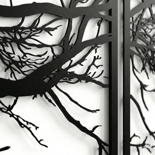 Vista 7 de DEKADRON Arte de pared de metal, árbol de la vida, 4 piezas, letrero de árbol, decoración de pared, decoración de interiores, regalo de inauguración