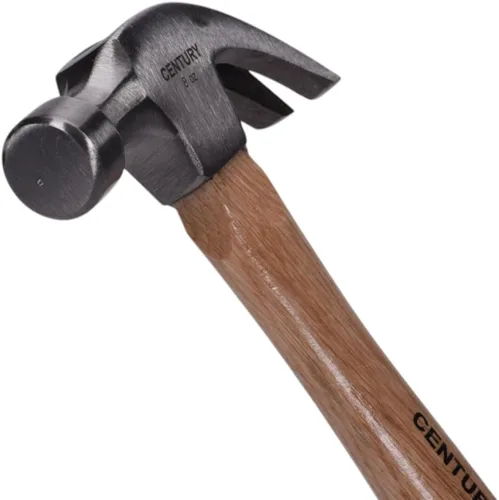 Vista 3 de Century Drill & Tool 72272 Martillo de garra curvado, 8 onzas, cabeza de acero forjada en gota, mango de madera de nogal, duradero y equilibrado