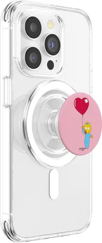 Vista 3 de The Simpsons Maggie - Globo de corazón para el día de San Valentín, PopSockets MagSafe PopGrip para iPhone