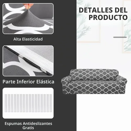 Vista 4 de Peryiter Juego de 1 funda de sofá gris oscuro para sala de estar, fundas de muebles para sofá y sofás, funda de sofá biplaza o sillón, protector