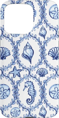 Vista 27 de Funda náutica para iPhone 12 Pro Max Coastal Nieta Preppy Shells náutica blanca azul mar