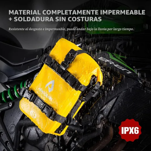 Vista 5 de Bolsa Impermeable para Parachoques de Motocicleta 6L Bolsa de Barra Antichoque de Motor con Correa para el Hombro Bolsa de Marco Lateral