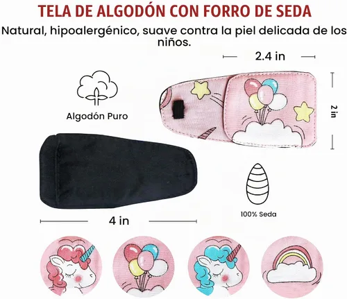 Vista 2 de Astropic Parche de algodón y seda para gafas para niños (ojo derecho, globo)