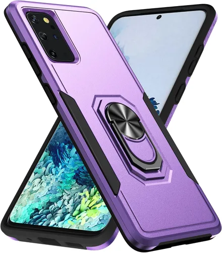 Vista 10 de Funda para Samsung Galaxy S20 Plus con soporte, anillo magnético de armadura, resistente funda protectora de grado militar a prueba de golpes