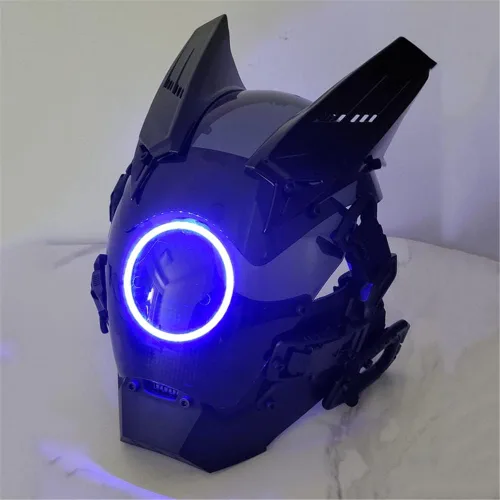 Vista 5 de Ormakurda - Máscara de cosplay para hombres y mujeres tecnología punk futurista máscara para cosplay Halloween fiesta festivales de música accesorios