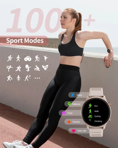 Vista 5 de RIVERSONG Reloj inteligente redondo para mujer, rastreador de actividad de 1.52 pulgadas con respuesta/hacer llamada/voz AI para iPhone Android, más