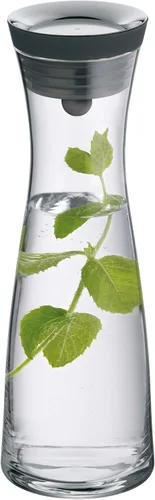 Vista 9 de WMF Basic Water Decanter 1L Altura 11.4 in Close-Up Tapón Vidrio Cromargan® Acero Inoxidable, Plata