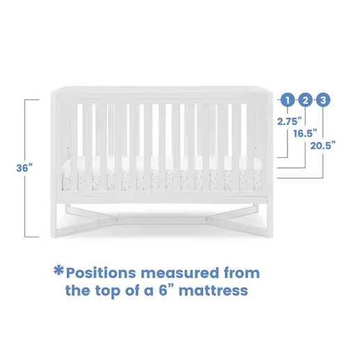 Vista 8 de Delta Children Tribeca - Cuna convertible 4 en 1, color blanco bianca Bianca Blanco