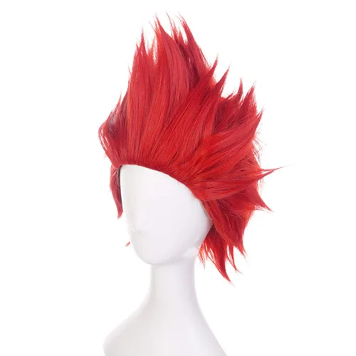 Vista 4 de Anogol - Gorra + Peluca azul de cabello lacio para cosplay