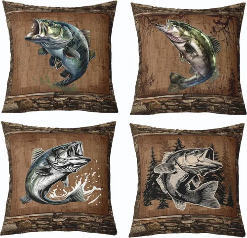 Vista 19 de Feelyou Fundas de Almohada Decorativas de León 16"x16" Juego de 4 Funda de Cojín Suave de Tigre Decoración de Lobo Funda de Almohada de Leopardo