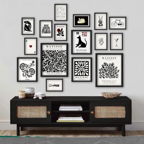 Vista 5 de ANERZA 16 PIEZAS Arte de Pared en Blanco y Negro, Impresiones de Galería Abstractas de Matisse para Dormitorio, Carteles Minimalistas