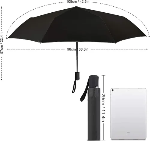 Vista 2 de Nuansexi paraguas automático de viaje pinturas al óleo decoración interior compacto plegable reversa repelente al agua Golf lluvia paraguas