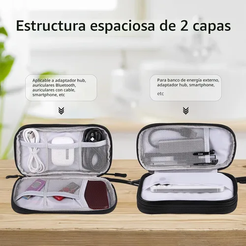 Vista 2 de JIAKAI Organizador de cables de viaje - Bolsa de accesorios electrónicos-Negro