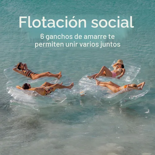 Vista 5 de FUNBOY Tumbona gigante súper transparente para piscina 1-2 Persona