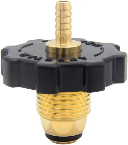 Vista 3 de Adaptador de montaje de gas propano POL de nariz suave Hooshing con lengüeta de manguera de 1/4