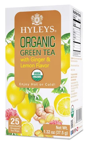 Vista 8 de Hyleys Té verde orgánico sabor a bayas de acai y arándanos - 25 bolsas de té