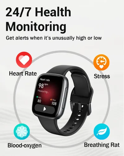 Vista 4 de Reloj inteligente para mujer, 1.85 pulgadas AMOLED con pantalla ultra transparente compatible con iPhone/Samsung/Android, más de 100 modos