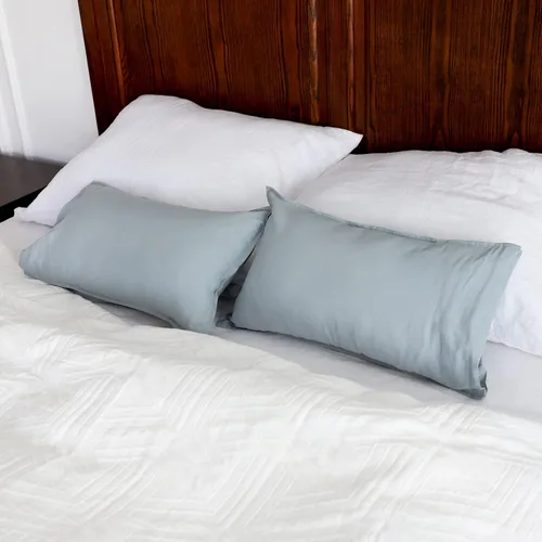 Vista 32 de Simple&Opulence - Fundas de almohada lumbar de lino 12x20 pulgadas, juego de 2, mezcla de lino y algodón, rectangulares, decorativas, para sofá