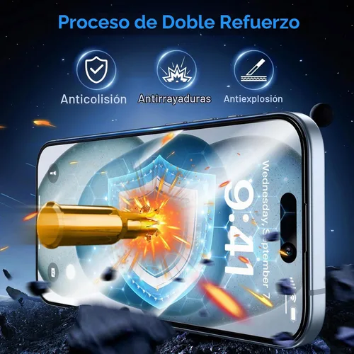 Vista 5 de Uyiton - Protector de pantalla anti-luz azul para iPhone 15