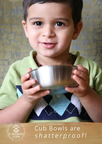 Vista 3 de Paquete de 4 cuencos pequeños de acero inoxidable pesado prémium para bebés y niños pequeños