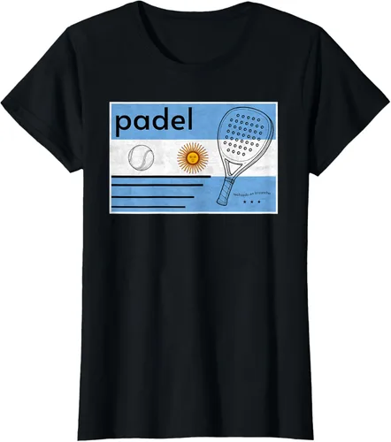 Vista 5 de Argentina Padel Player Argentinian Flag Sports South America T-Shirt