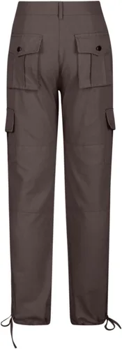 Vista 4 de Pantalones cargo ajustados para mujer, casuales, de cintura alta, para trabajo, pantalones largos de cintura alta, rectos, para senderismo, al aire