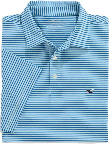 Vista 30 de Vineyard Vines Polo Bradley Stripe Sankaty para hombre Ocean Breeze Tejeda