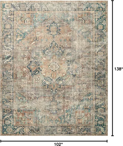 Vista 116 de Loloi Margot - Alfombra de área terracota/laguna de 7'-6" x 9'-6