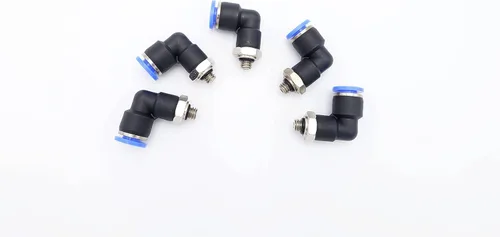 Vista 45 de Accesorio de Conexión por Empuje 1/2" Tubo OD x 1/2" Rosca Macho NPT, Codo Neumático Macho para Línea de Aire y Agua de 90 Grados con Giratorio
