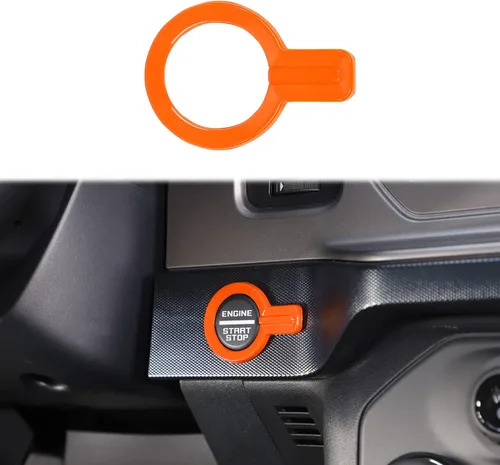 Vista 8 de Compatible con Ford Bronco Anillo de cubierta para botón de arranque del motor de la consola central Compatible con Ford Bronco 2021 2022 2023 2024