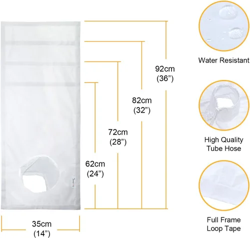 Vista 5 de HOOMEE Sello de ventana deslizante ajustable con tubo para aire acondicionado portátil nuevo 14x36 pulgadas