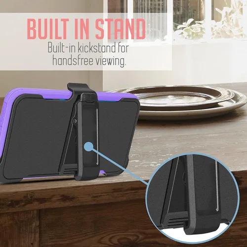 Vista 4 de Funda diseñada para Samsung Galaxy S21 FE, protección de cuerpo completo, resistente clip para cinturón, funda resistente con protector de pantalla