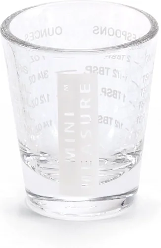 Vista 21 de Kolder Mini Medidor de Vidrio Pesado, 20 Medidas Incrementales Multiusos para Líquidos y Secos Vaso Medidor de Chupito, Verde, Juego de 2