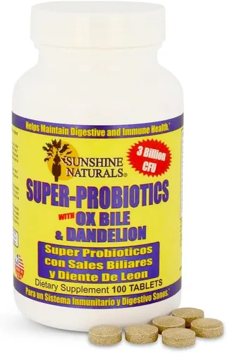 Vista 5 de Sunshine Naturals Suplemento Super Probióticos. Mejora la Digestión. 100 Cápsulas