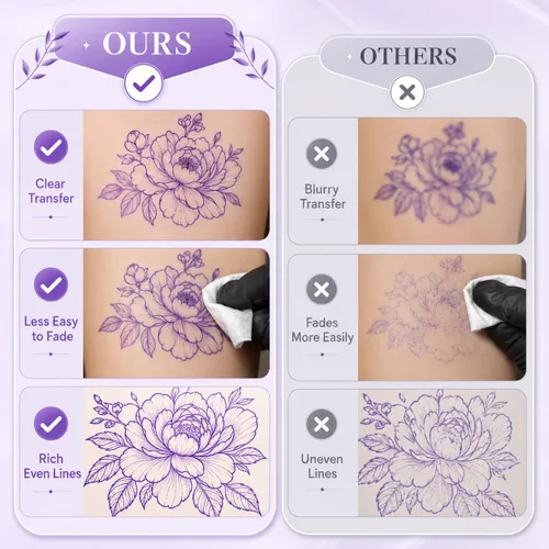 Vista 5 de 30 Sheets A4 Tattoo Transfer Paper, 4-Layer Thermal Stencil Sheets
