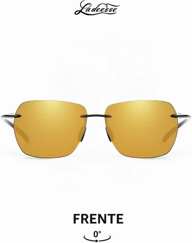 Vista 3 de LADEESSE Sunglasses Men - Rimless Square Polarized Sunglasses - Lightweight TR90 Frame Sun Glasses with UV Protection