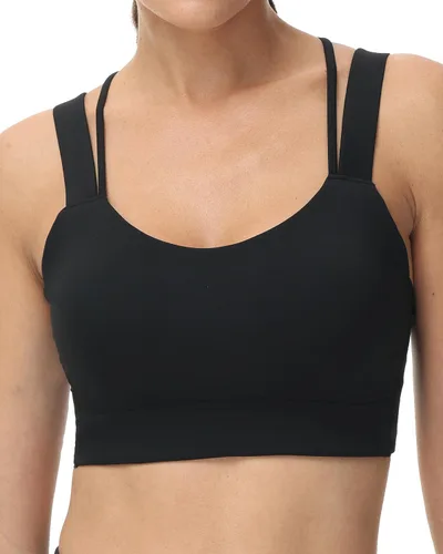 Vista 2 de Attifall Sujetador deportivo con tirantes y copa CD, espalda cruzada, para yoga, entrenamiento, correr, gimnasio, deportes