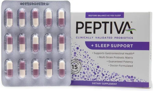 Vista 2 de Peptiva Probiótico de 26 mil millones de UFC y apoyo para el sueño, probiótico de múltiples cepas clínicamente validados, lactobacilos