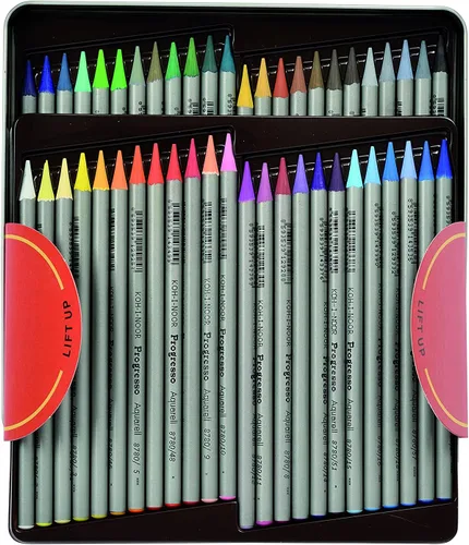 Vista 2 de Koh-I-Noor Progresso Lápices de colores Aquarell sin madera (juego de 48)