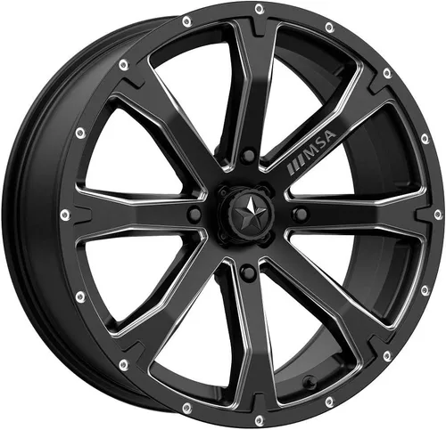 Vista 2 de Bundle - 9 Artículos: MSA Bounty 20" Ruedas Negro 35" Outlaw Max Neumáticos [4x137 Patrón de pernos 10mmx1.25 Kit de Lug]