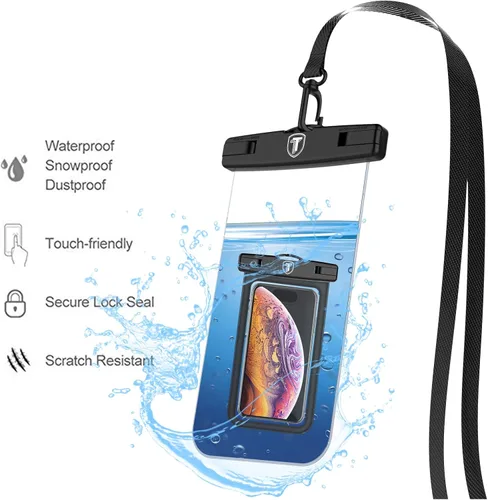 Vista 2 de Njjex Bolsa impermeable para teléfono [2 unidades] Funda impermeable para teléfono celular Bolsa seca para Samsung Galaxy Note 20 Ultra S25 Ultra