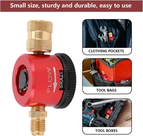 Vista 3 de Regulador de nitrógeno Hvac, Hvac Tools Liquidación, Herramienta de purga de nitrógeno Conector de 1/4 de pulgada Herramienta de soldadura