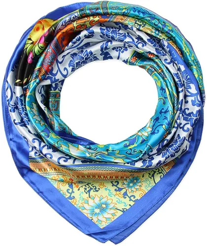 Vista 92 de corciova - Bufanda cuadrada grande para mujer, diadema sedosa para cabello rizado, lazo para dormir por la noche, bandana a la moda, 35 x 35