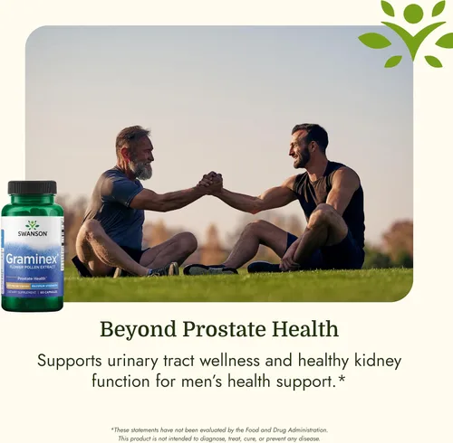 Vista 5 de Swanson Graminex Extracto de polen de flores, suplemento de salud masculina para apoyar la salud de próstata, riñón, vejiga y tracto urinario* - Sin