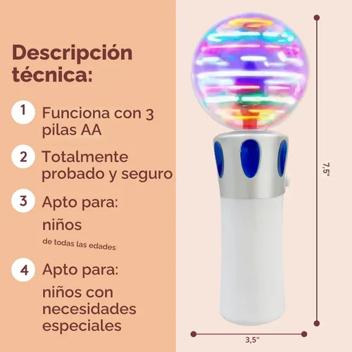 Vista 3 de Varita Musical con Luces - Luces Sensoriales para Niños Autistas - Juguetes Sensoriales Iluminados - Juguetes para Autismo - Juguetes Sensoriales
