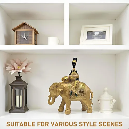Vista 9 de Estatua de elefante de la suerte para decoración del hogar, juego de escultura de elefante africano de 11 pulgadas, figura decorativa para sala