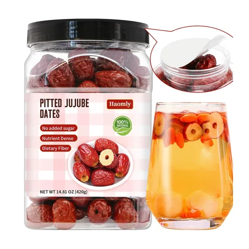 Vista 8 de Haomly Dátiles de azufaifo, 10.58 oz/300 g, aperitivo natural para la salud, dulce y masticable y deliciosos dátiles secos, dátiles rojos de gran